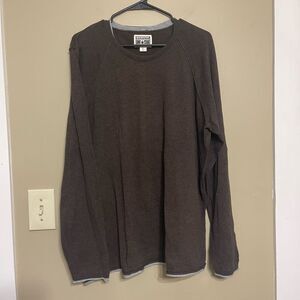 Converse One Star Men’s Brown Exposed Seam Long Sleeve Cotton Sweater XL